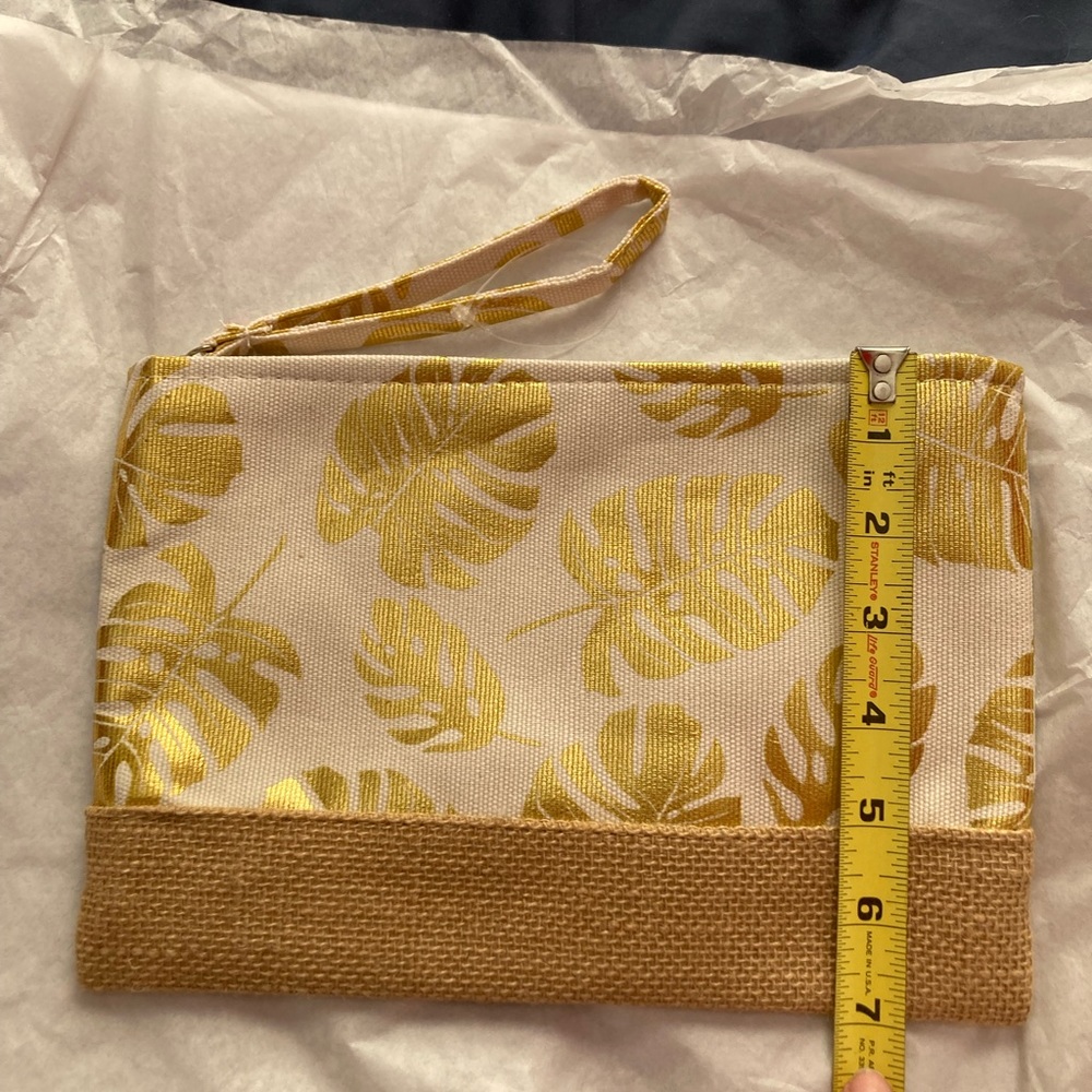 New leaf print wristlet clutch